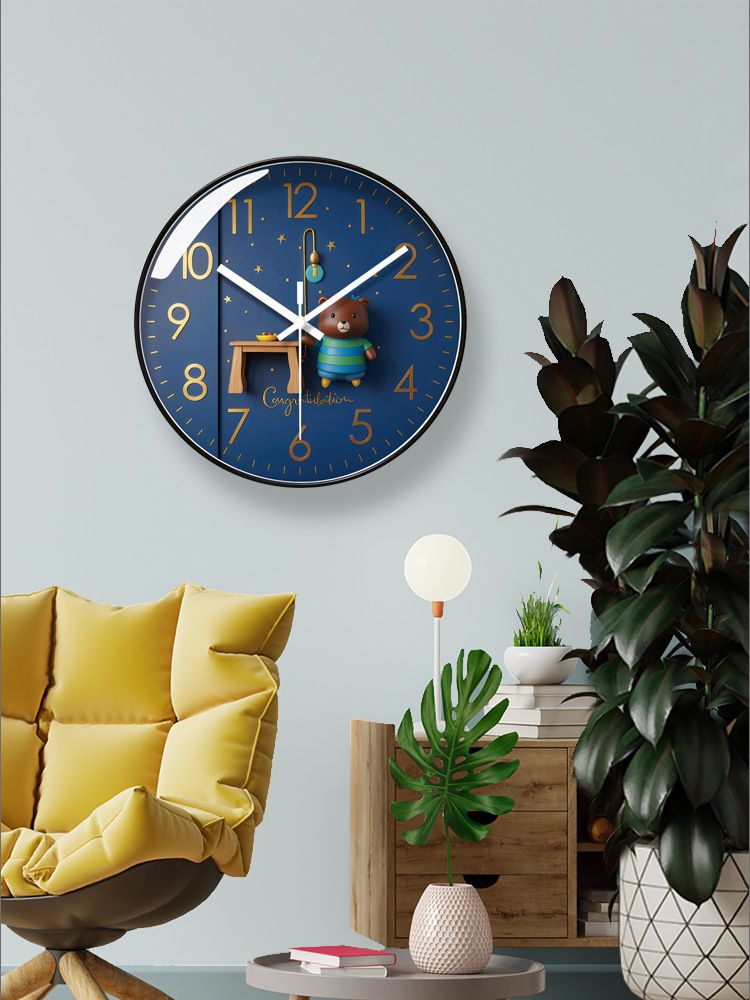 Yipula 7168 Wanduhr für Wohnzimmer und Schlafzimmer, kreative Cartoon-Modern-einfache stille Quarzuhr mit Scanning Seco_voghion.com