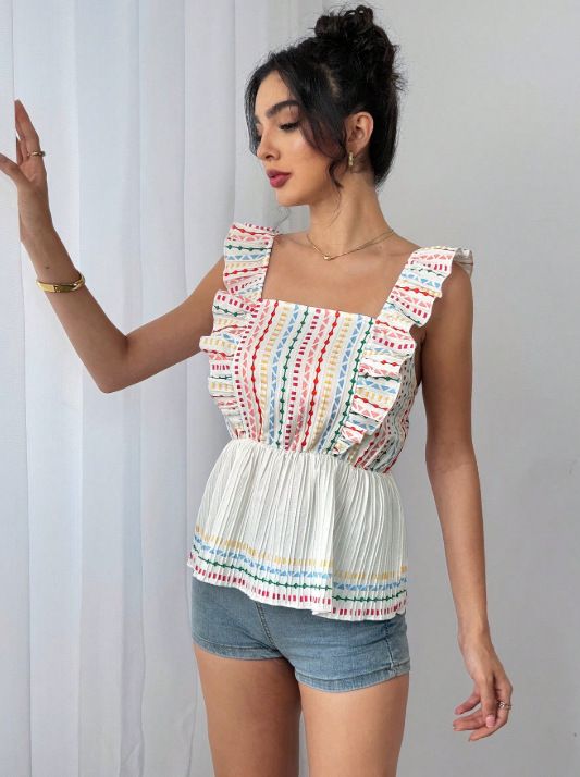 Maglietta da donna, senza maniche, tinta unita, con scollo quadrato_voghion.com