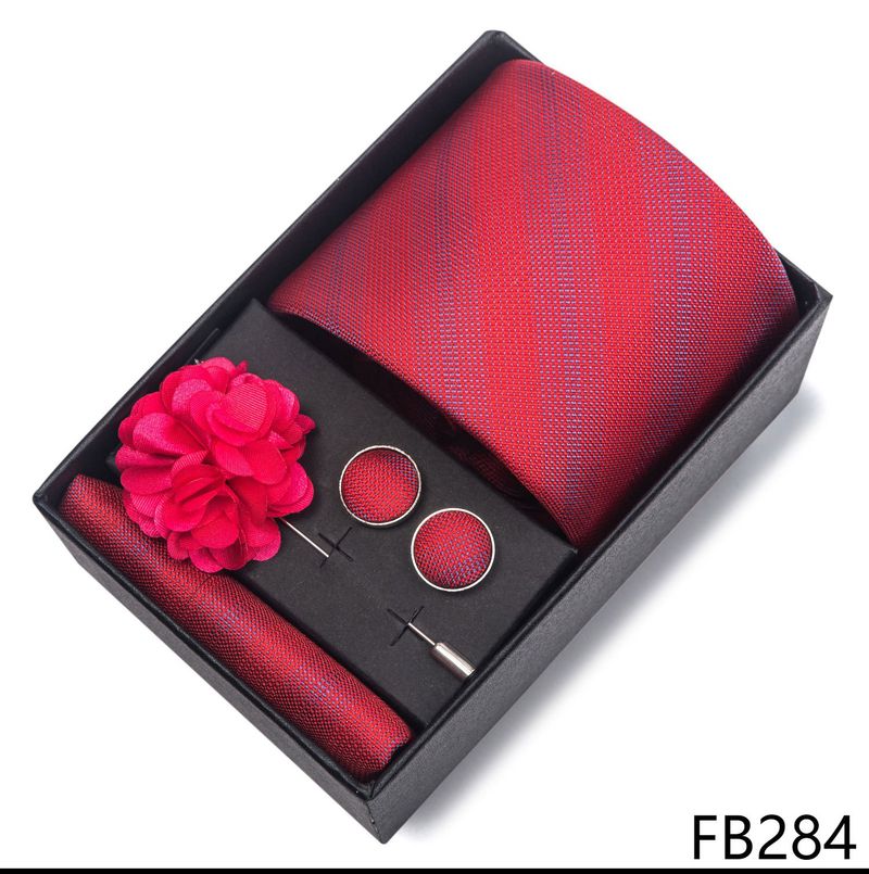 Cravatte e fazzoletti da uomo cravatta da sposo festiva cravatta bordeaux abito da uomo gemelli corpetto accessori set box_voghion.com