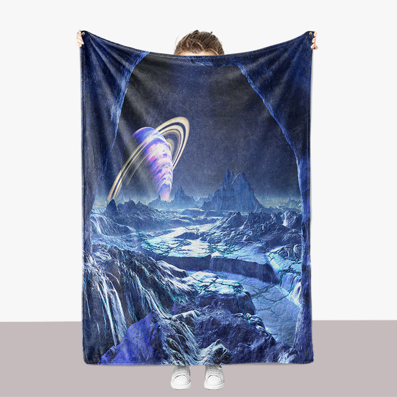 Verdickte Flanell-Decke mit 3D-Druck aus der Weltraumserie_voghion.com