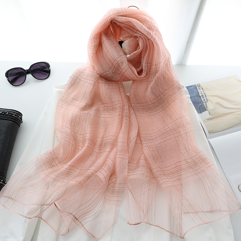 r autumn and winter new version of silk blended scarf female mulberry silk gold and silver silk long shawl dual-use silk scarf_voghion.com