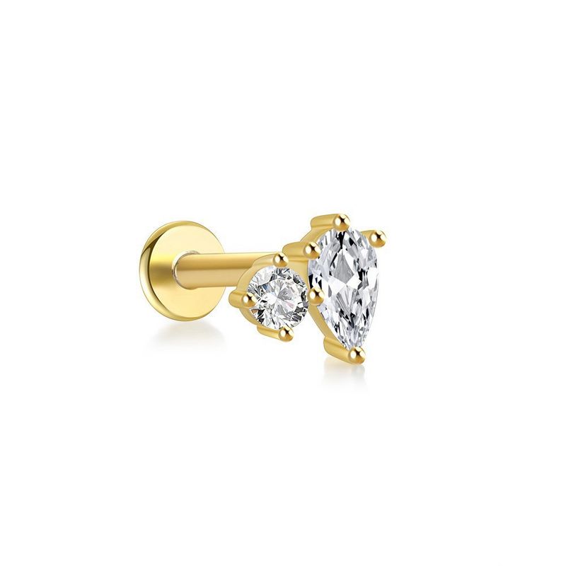 Piercing a testa piatta filettato in acciaio inossidabile 16G con testa di cavallo, stile nuovo, con occhio di cavallo e libellula multidiamante, in vendita calda._voghion.com