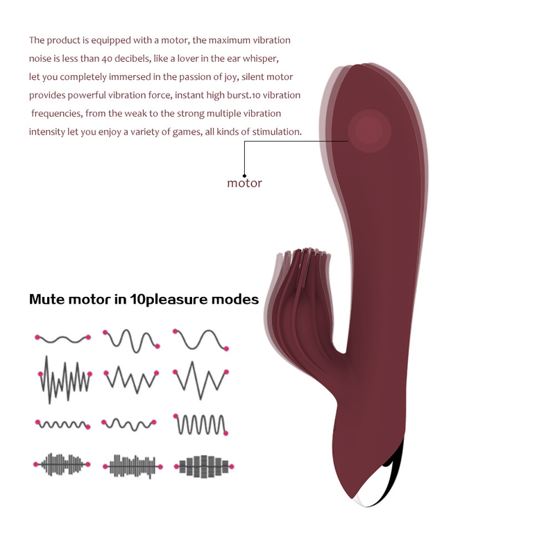 Vibrator G-Punkt Rabbit für Frauen Dual Vibration Silikon Dildo Weibliche Klitoris Massager Wasserdicht_voghion.com