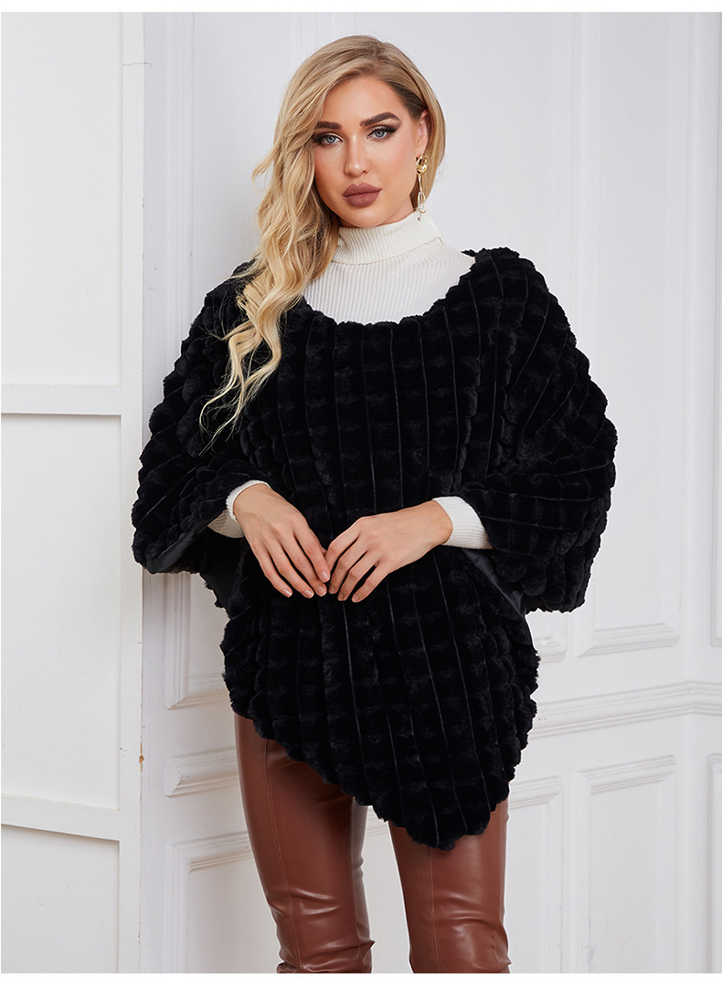 Women's fashion imitation fur coat solid color autumn winter warm_voghion.com