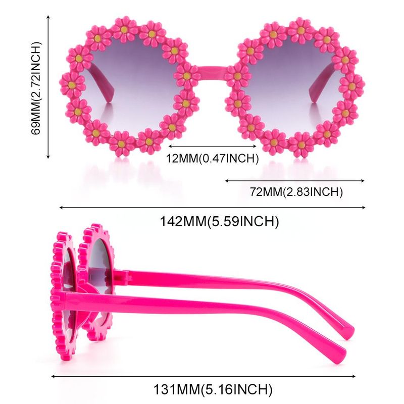 Moda Fiore rotondo per occhiali da sole carini a margherita per bambini Protezione solare per esterni Ombra Moda Occhiali da festa divertenti_voghion.com