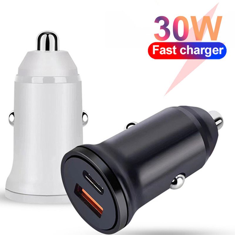 Music Festival  30W QC4.0+PD dual line fast charging mobile phone Type-C charger car cigarette lighter_voghion.com