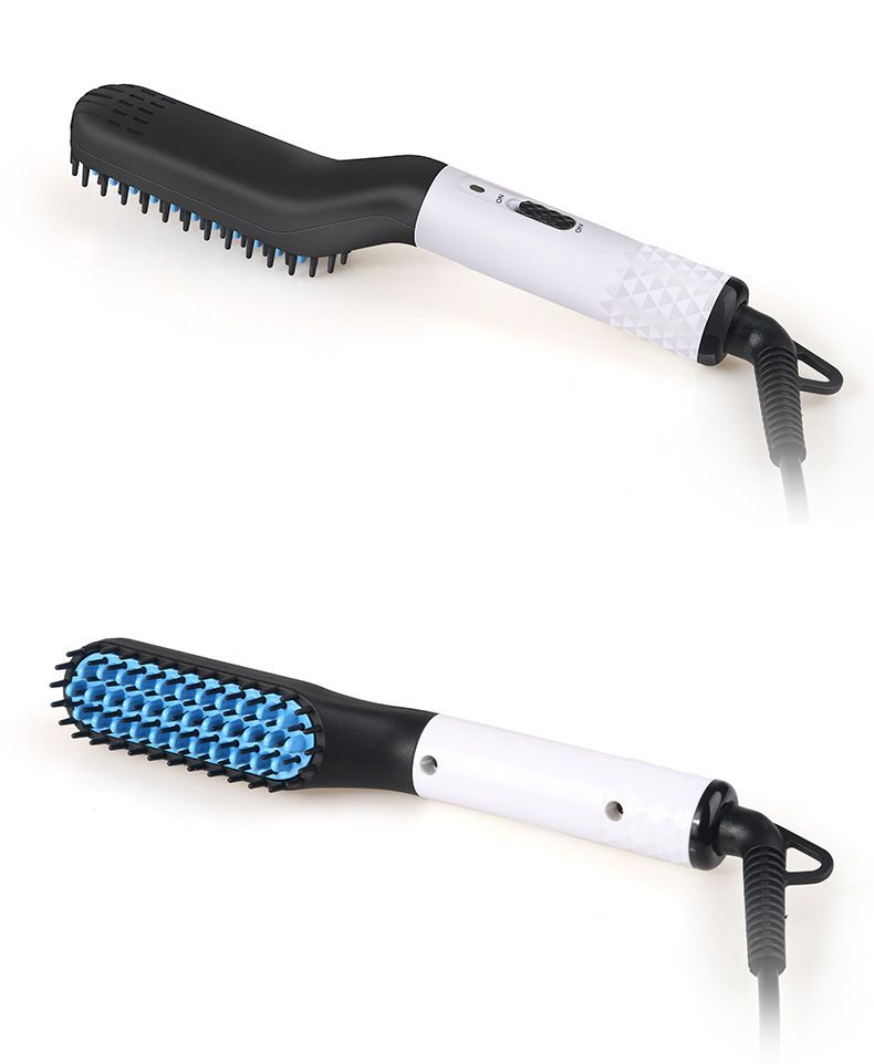 Men's Hair Straightening Brush - 3-In-1 Styling Comb With Ceramic Coating (Heat Protectant No Damage For Frizz Control & Smooth Finish)_voghion.com