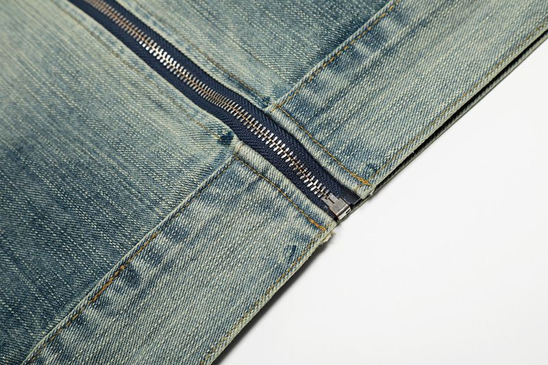 Amerikanischer Stil Perlendesign Abgesteppter gewaschener Denim Unisex Neue lose vielseitige kurze Jacke trendig_voghion.com