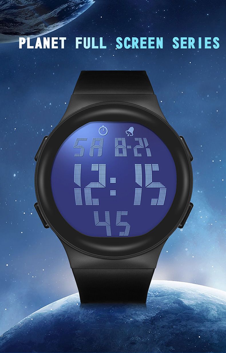 Digital Sports Watch For Men – 50M Waterproof, LED Backlight, Day & Date Display – Lightweight TPU Strap Student Watch Sports Watch_voghion.com