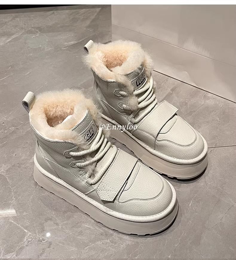 Winter neue Baumwollschuhe mit Wolle verdickt warme rutschfeste große Baumwollstiefel_voghion.com
