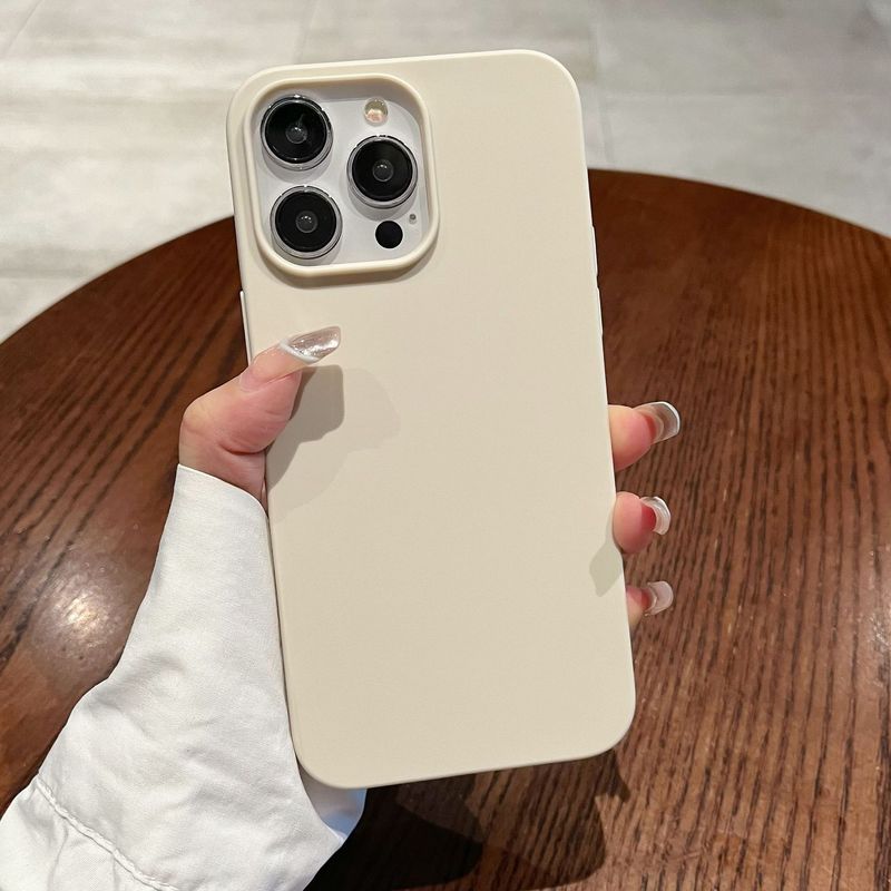 Suitable for Aple 16PROMAX solid color simple mobile phone case frosted large hole iphone14PRO soft shell protective cover_voghion.com