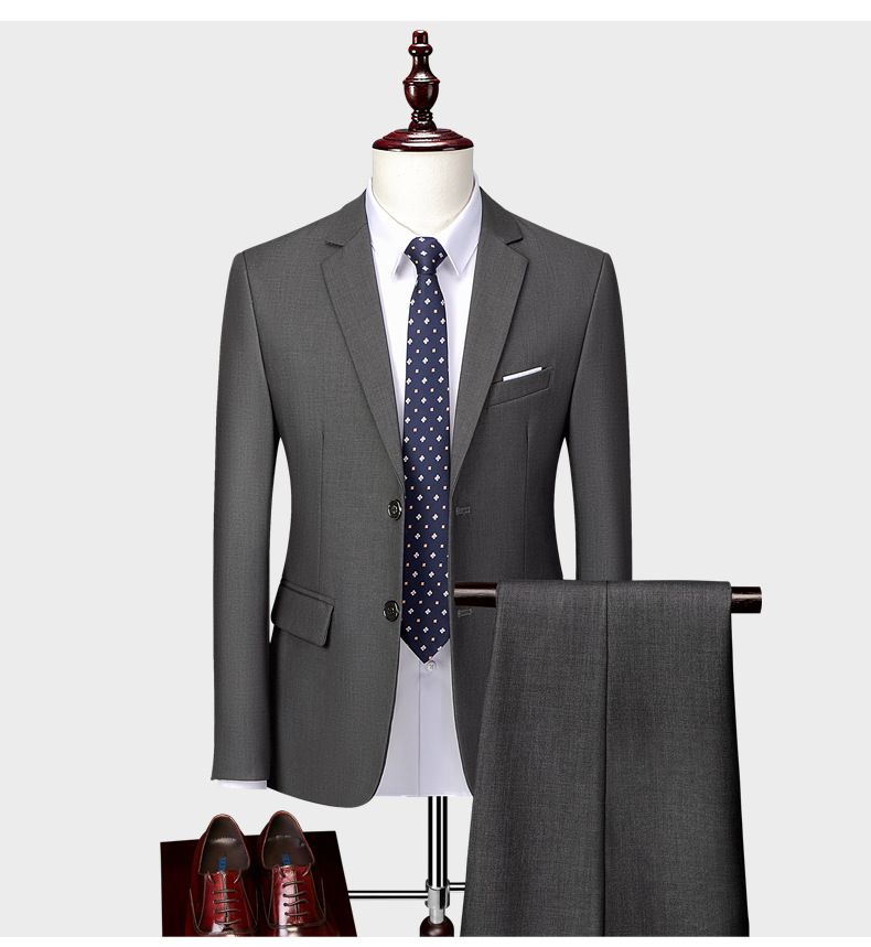 Men's business casual men's fashion host, wedding groomsman suit, two-piece set_voghion.com