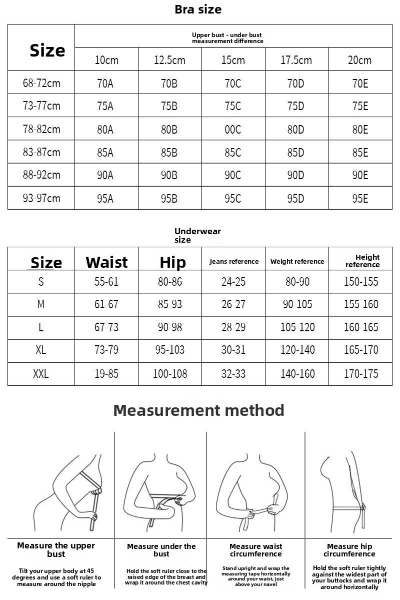 Completo intimo estivo da donna con reggiseno push-up sexy in seta francese con piccolo seno e anello in acciaio morbido_voghion.com