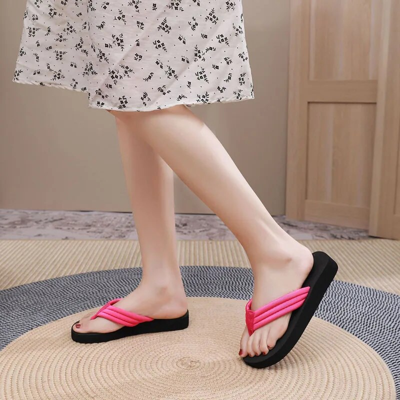 Flip Flops Summer Outside Flat Bottomed Beach Sandals Shoes for Women Slippers Slide Indoor House Chaussure Femme_voghion.com