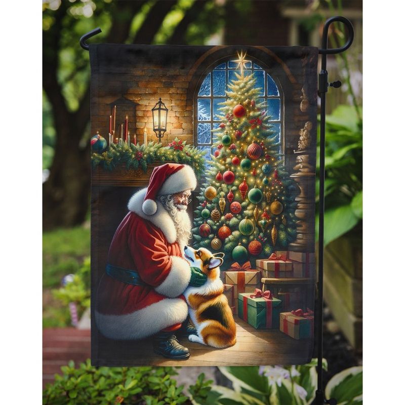 Corgi And Santa Claus Garden Flag Mailbox Flag Drative Yard Flag Banner Outside Patio Artwork Yard Flower Beds Garden Size Mult_voghion.com