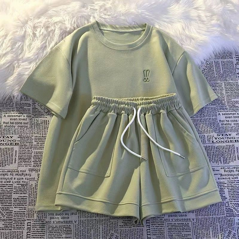 Ensemble deux pièces short ample à manches courtes pour femme_voghion.com