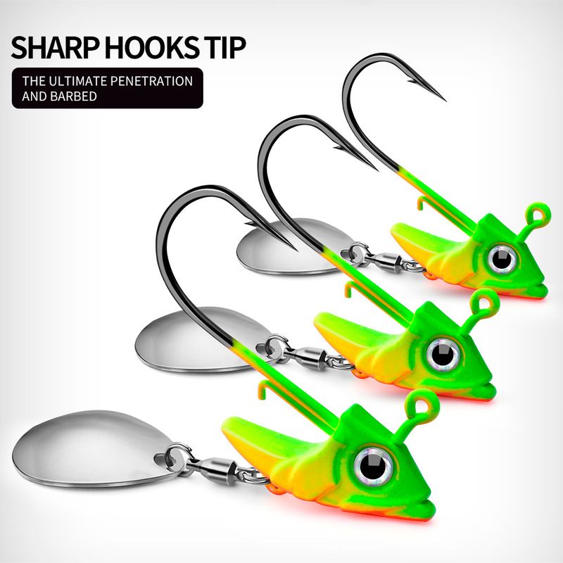Lead Head Soft Fish Weighted Hook 7g 10g 15g Lure Accessories Fishing Gear_voghion.com