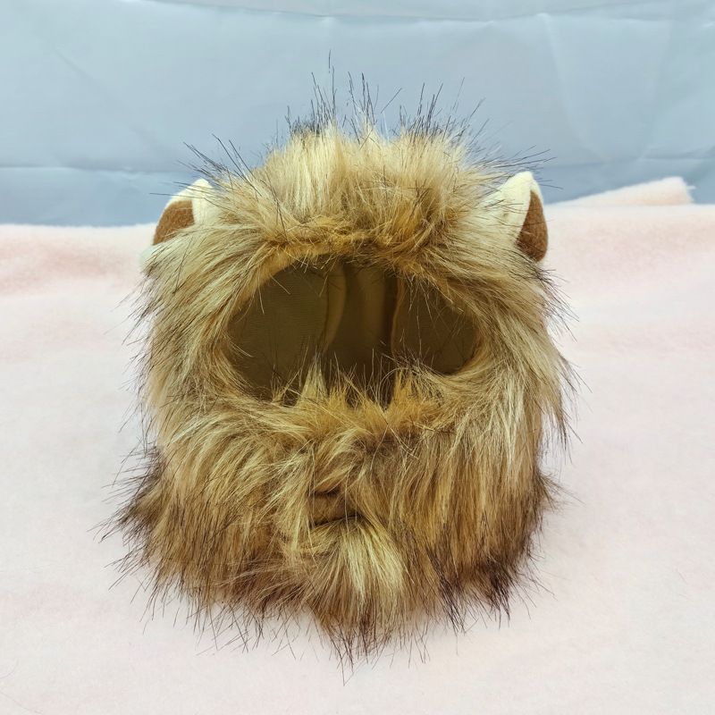 Cappello da travestimento per Halloween, con parrucca da leone, orecchie da coniglio, per animali domestici, gatto e cane_voghion.com