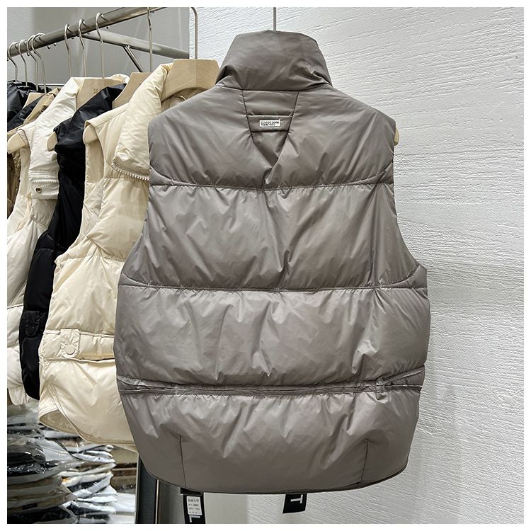 Damenbekleidung Herbst heißer Stil Stehkragen Daunen Baumwollweste kleine Größe vielseitige Mode Baumwollweste Weste Jacke trendy_voghion.com