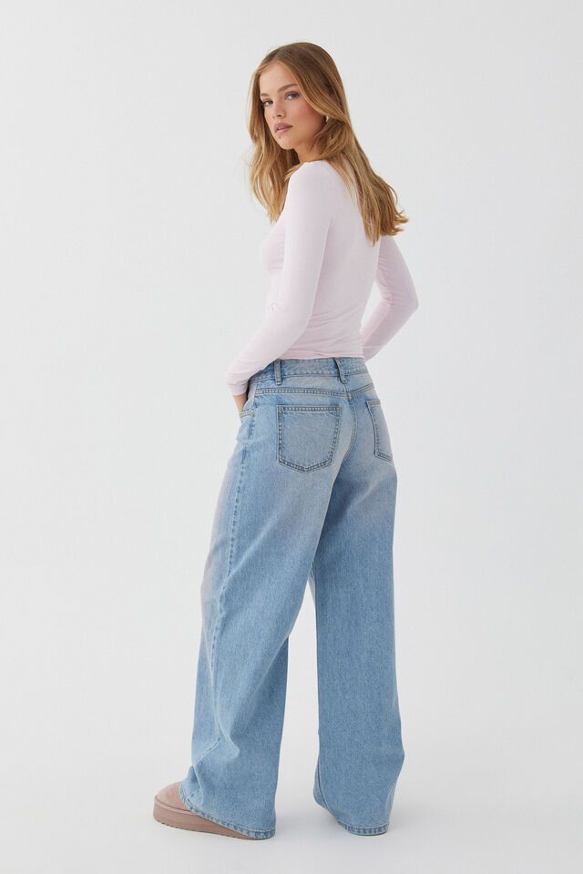 Jeans versatili a vita alta, larghi e drappeggiati, lavati, retrò, dritti, da donna_voghion.com