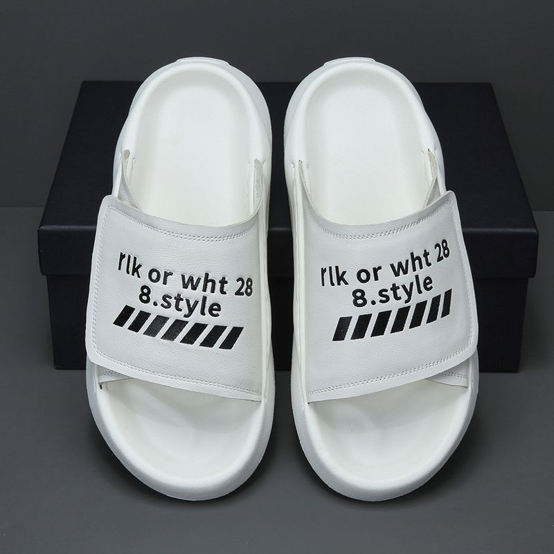【 Preiskontrolle 】 Herren-Lederpantoffeln, trendige Nischenschuhe, vielseitige High-End-Sandalen aus bedrucktem Rindsleder mit oberer Schicht_voghion.com