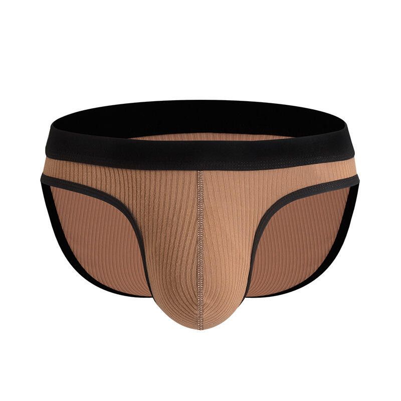 Sexy Men's Underwear With Ribbed Gay Briefs, Bulge Pouch, U-Convex Lingerie_voghion.com