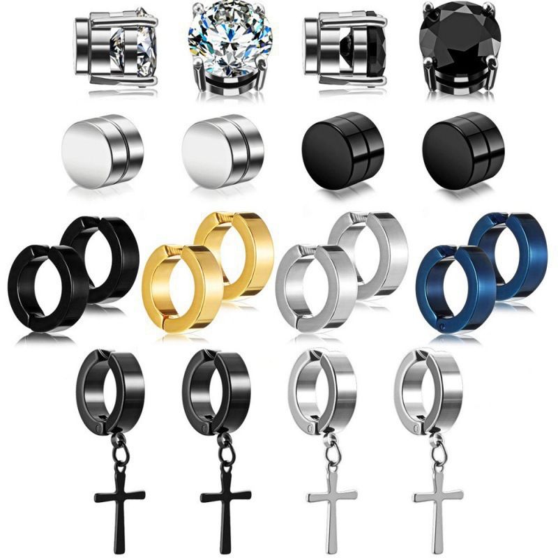 orecchini semplici e alla moda senza fori per le orecchie orecchini magnetici trendy eccellenti orecchini in acciaio al titanio_voghion.com