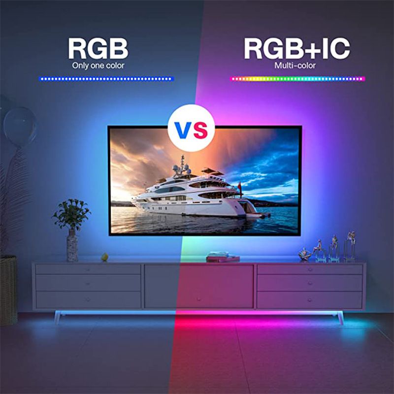 Bande lumineuse LED RGB 5 V WS2812B, télécommande Bluetooth, alimentation USB, étanche IP65, pour décoration intérieure et salle de jeux_voghion.com