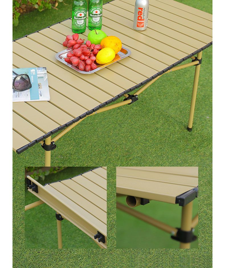 Klappbarer Grilltisch für den Außenbereich, tragbarer Metallgrill für Camping-Picknick, Eierrollenstation, Party-Kochen_voghion.com