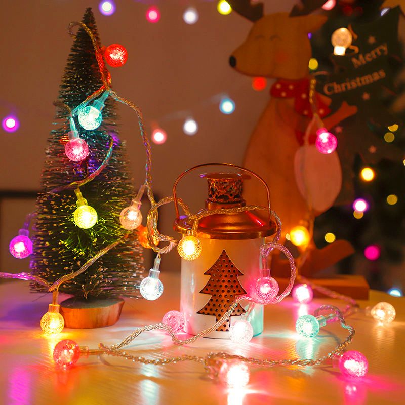 Mehrfarbige LED-Lichterkette (3, 6, 10 m) mit Kristallen, USB-betrieben, für den Außenbereich, ideal als Weihnachts-, Party- oder Hochzeitsdekoration._voghion.com