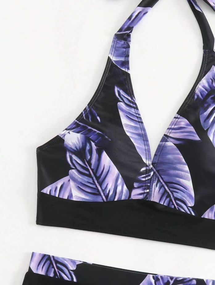 Costume da bagno intero da donna, con stampa digitale, con lacci, scollo all'americana, boxer, bikini sexy_voghion.com