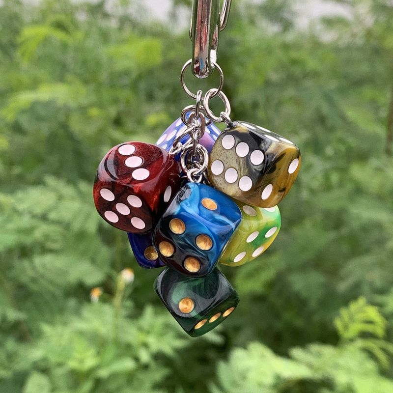 Ainworth Gradient Dice Grape Cluster Starry Sky Bag Pendant High-End Keychain Niche Accessories_voghion.com