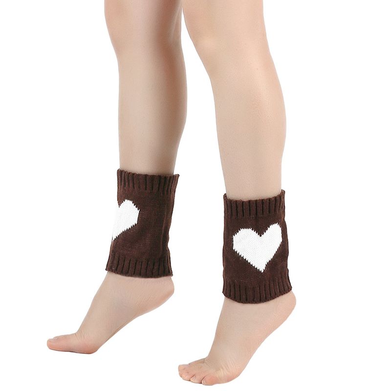Couvre-pieds courts unisexes Love Bottes chaudes en laine tricotée pour hommes et femmes jambières chaussettes courtes en laine acrylique_voghion.com
