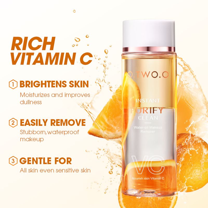 O.TWO.O Water-olie Make-up Remover VC Essense Diep Reinigende Volledige Gezichtsmake-up Instant Purify Cosmetics Residual Voor Alle Huidtypen_voghion.com