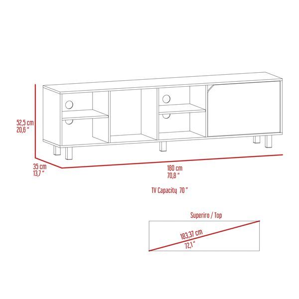 Harwich 5-Shelf TV Stand Light Oak_voghion.com
