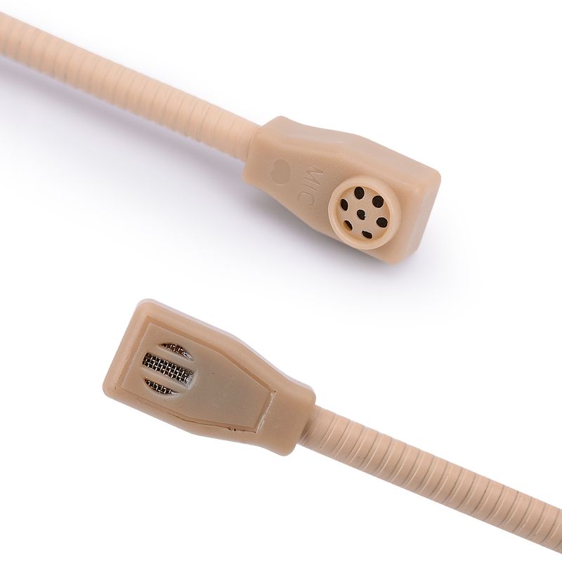 Ammattimainen beige kuulokemikrofoni, monisuuntainen, kondensaattorimikrofoni Sennheiserin langattomaan järjestelmään, 3,5 mm:n ruuviliitäntä_voghion.com