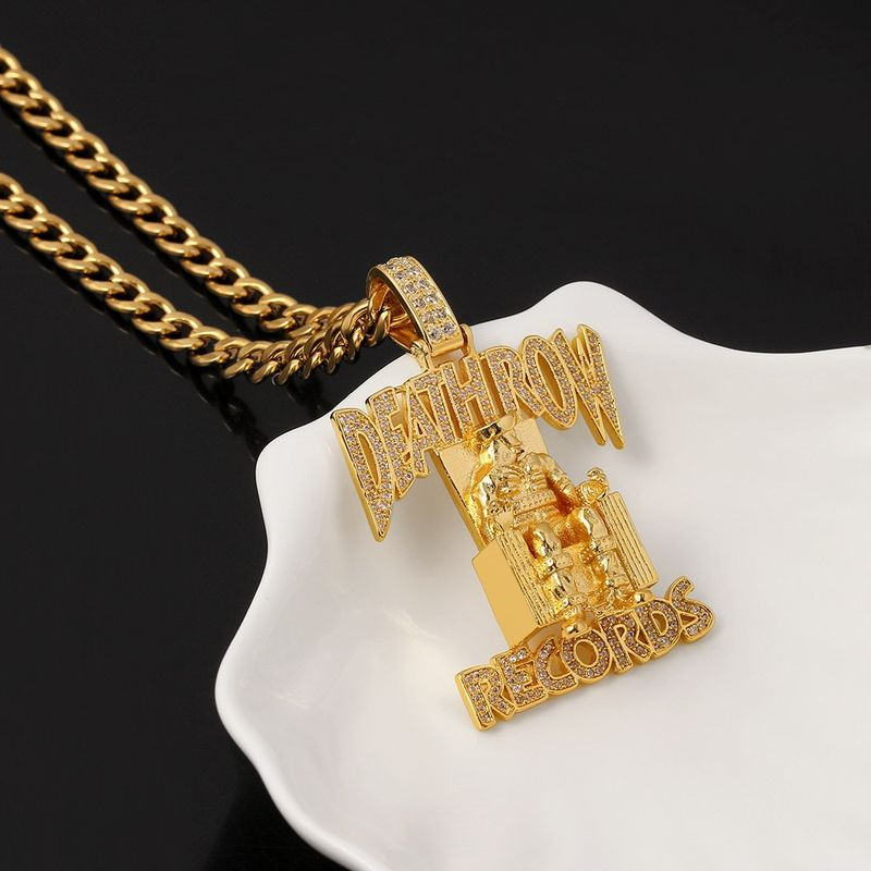 Collier Death Row Schmuck kubański łańcuszek męski naszyjnik Hip Hop nowy Rap Deathrow Records więzień wisiorek ze strasem_voghion.com