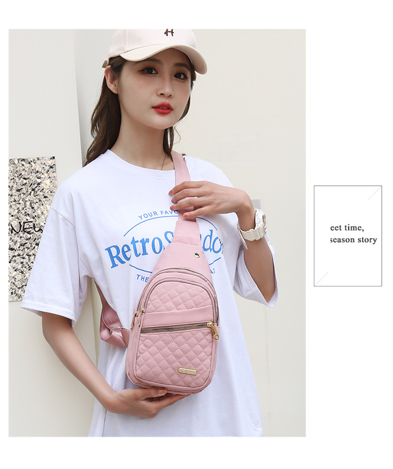 Sac de poitrine rétro minimaliste, nouveau fil brodé multicouche, sac à dos de poitrine de grande capacité, sac à bandoulière de loisirs en plein air pour hommes et femmes_voghion.com
