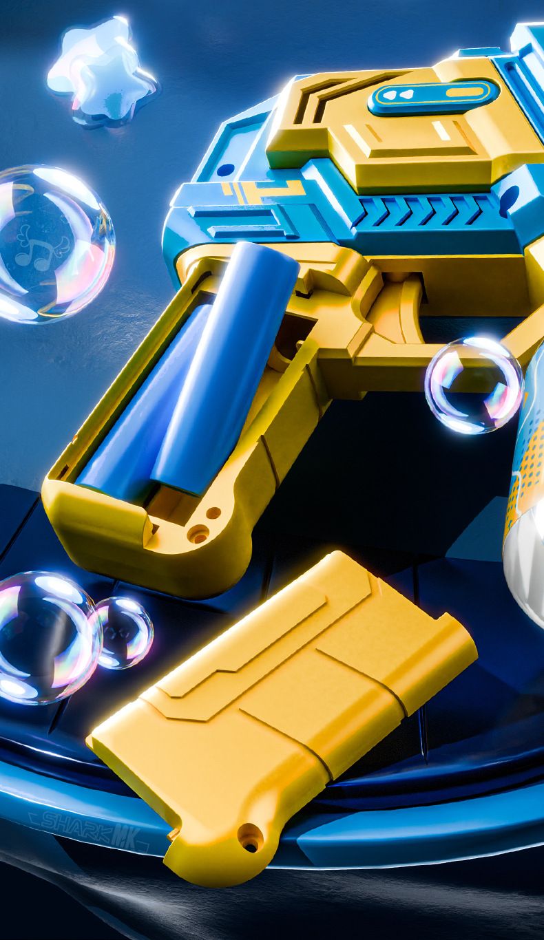 Automatisk bubbelpistol med LED-lampor - Cool elektrisk bubbelpistol för barn utomhuslek (perfekt present till pojkar och flickor)_voghion.com