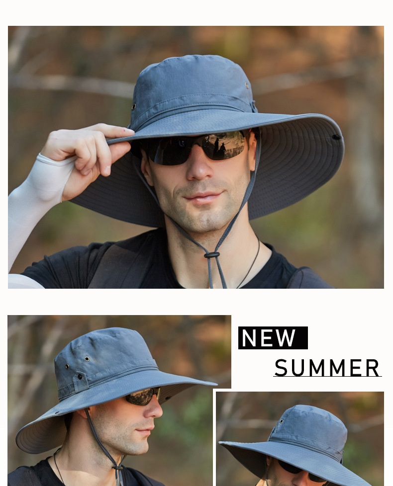 Cappelli europei e americani Cappelli da sole da uomo Cappelli da pescatore a tesa larga oversize da esterno Cappelli da sole Cappelli da sole estivi da alpinismo da uomo_voghion.com