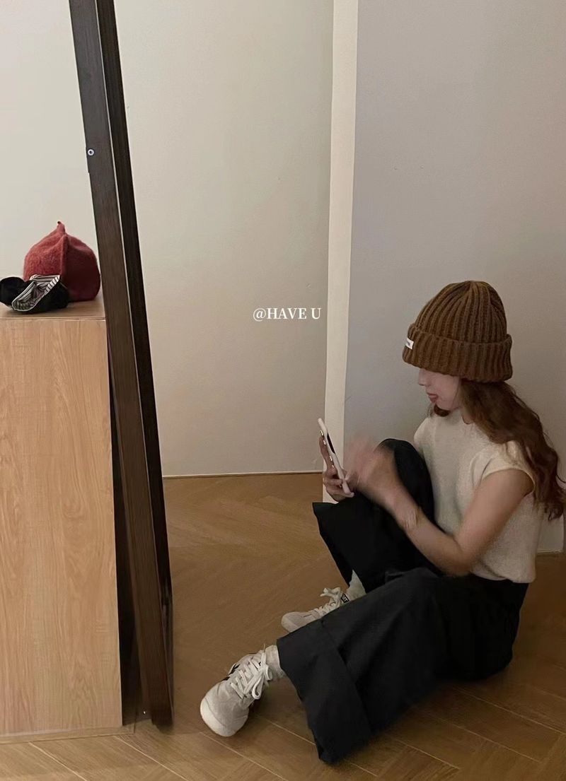 Beliebte Damen-Strickmütze aus grobem Garn für Herbst und Winter. Vielseitig einsetzbarer großer Kopfumfang, lockere und warme kalte Mütze_voghion.com