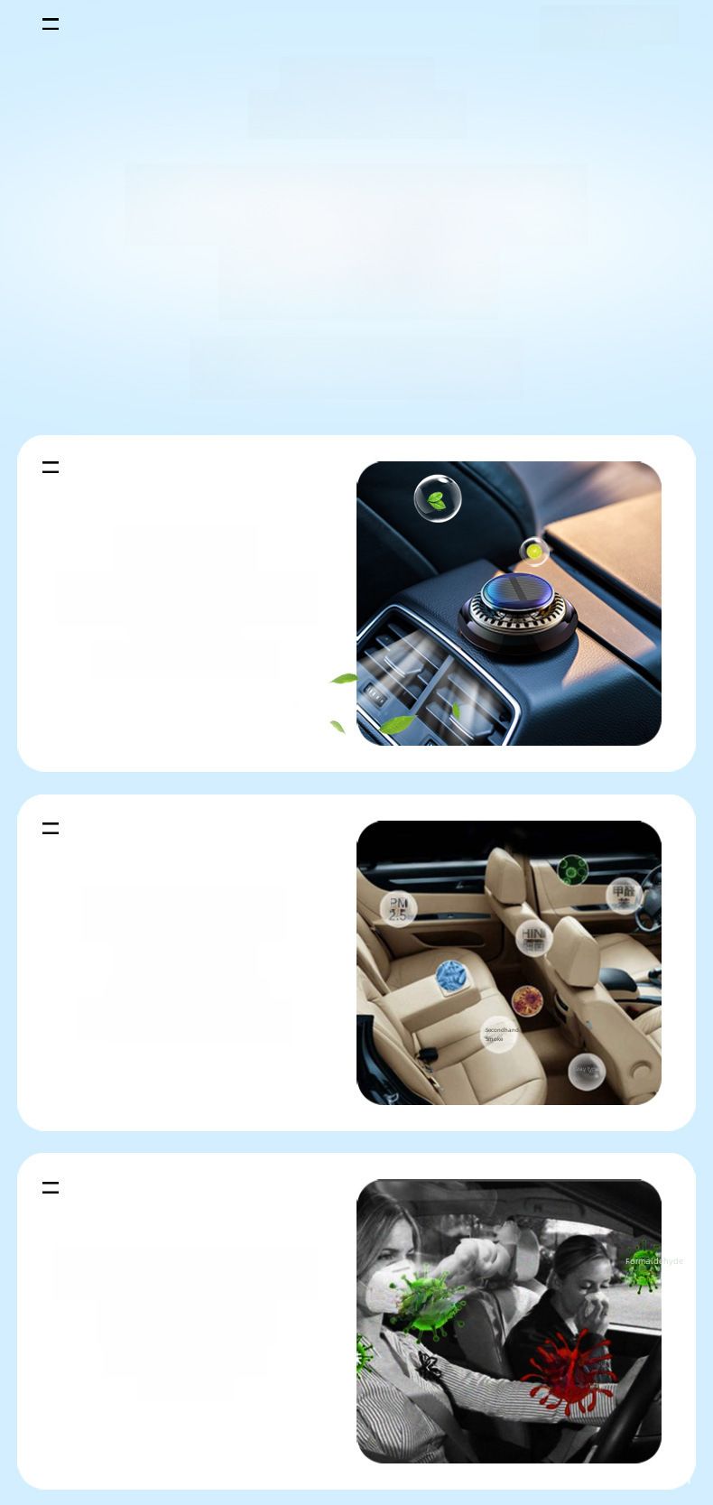 Päikeseauto aroomiteraapia seade autolõhn Vee ornament_voghion.com