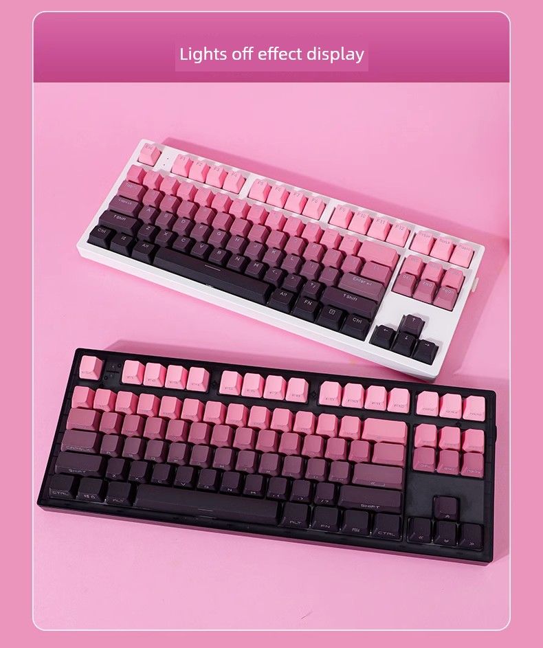 Bean Pink PBT Voorzijde Gravure OEM Transparante Gradiënt 68 87 75 980 104 Aangepaste Nical Toetsenbord Toetsen_voghion.com