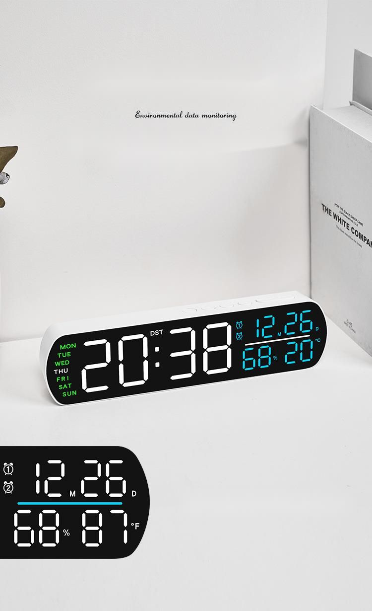 Orologio digitale da tavolo semplice elettronico multifunzionale a LED con allarme 5512_voghion.com