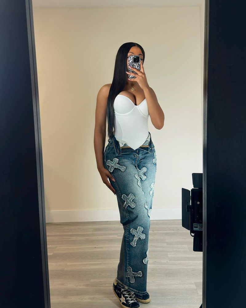 Women's Clothing New Cross Washed And Burned Western Elastic Casual Denim Suit_voghion.com