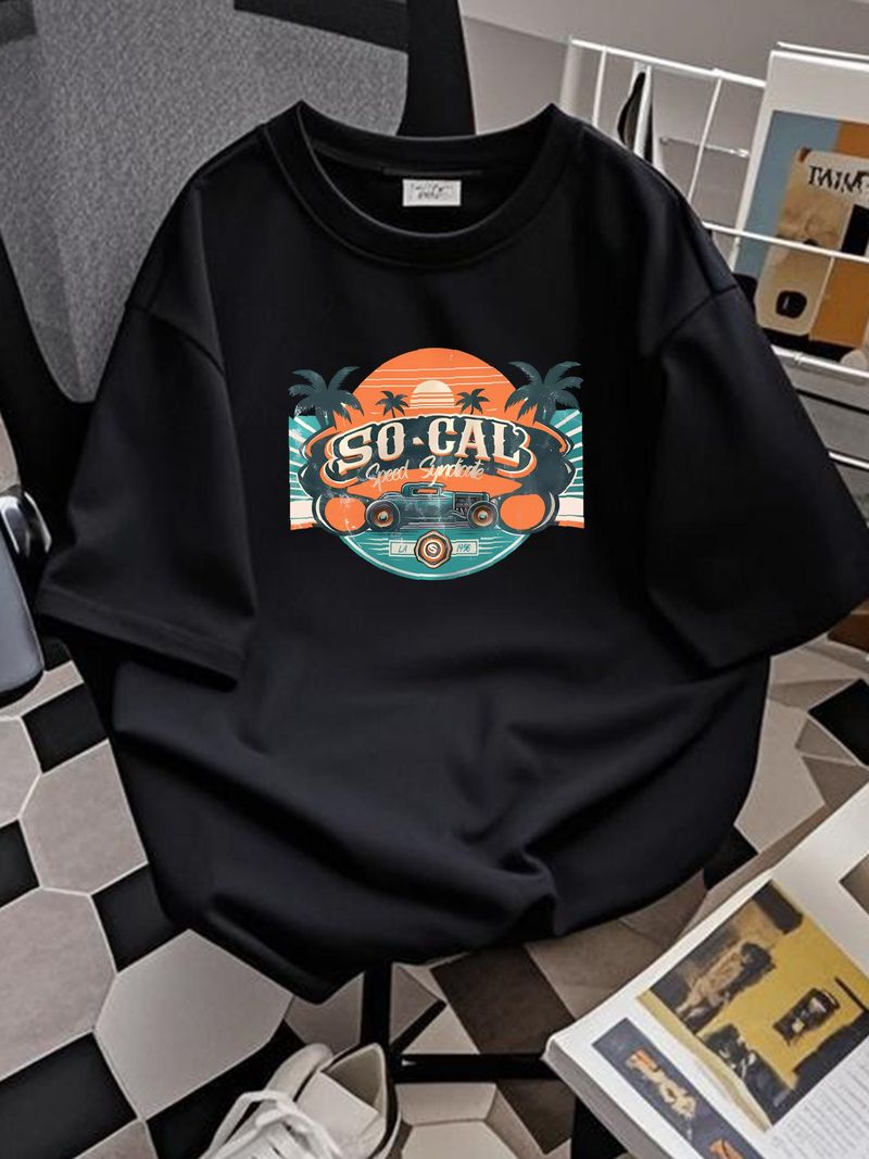 Camiseta SoCal Speed Perforce Gear, ropa de calle, elástica, transpirable, a la moda, con gráficos suaves, para hombre, ropa de diseñador, informal, ligeramente versátil, unisex_voghion.com
