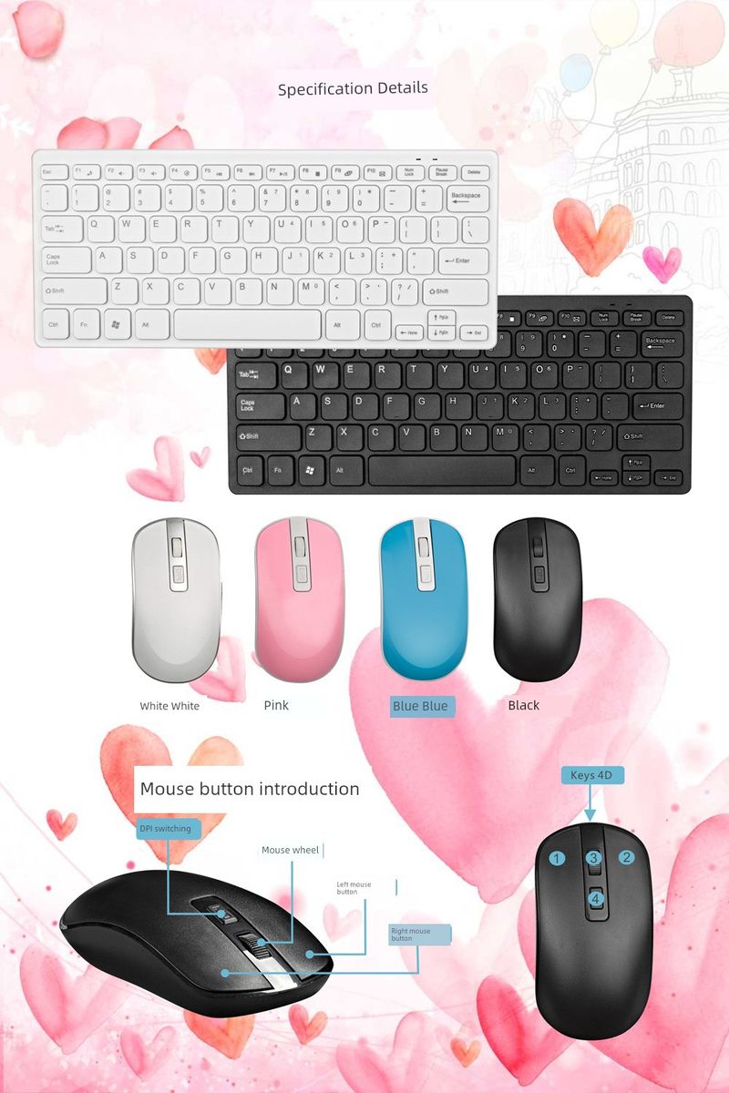 Set di tastiera wireless Gkm901 Chocolate per 78 computer desktop e laptop, mini mouse multifunzione 2.4G_voghion.com