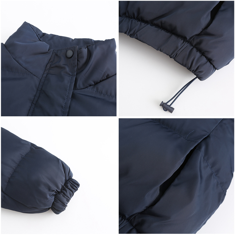 Women's fashion long sleeve high neck warm coat loose casual cotton-padded jacket_voghion.com