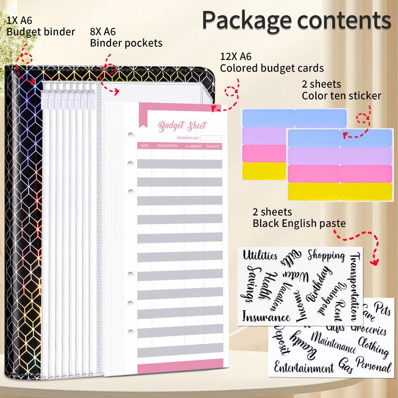Carnets rechargeables, classeur laser, carnet créatif en PU, budget, feuilles mobiles, manuel, plan d'épargne_voghion.com