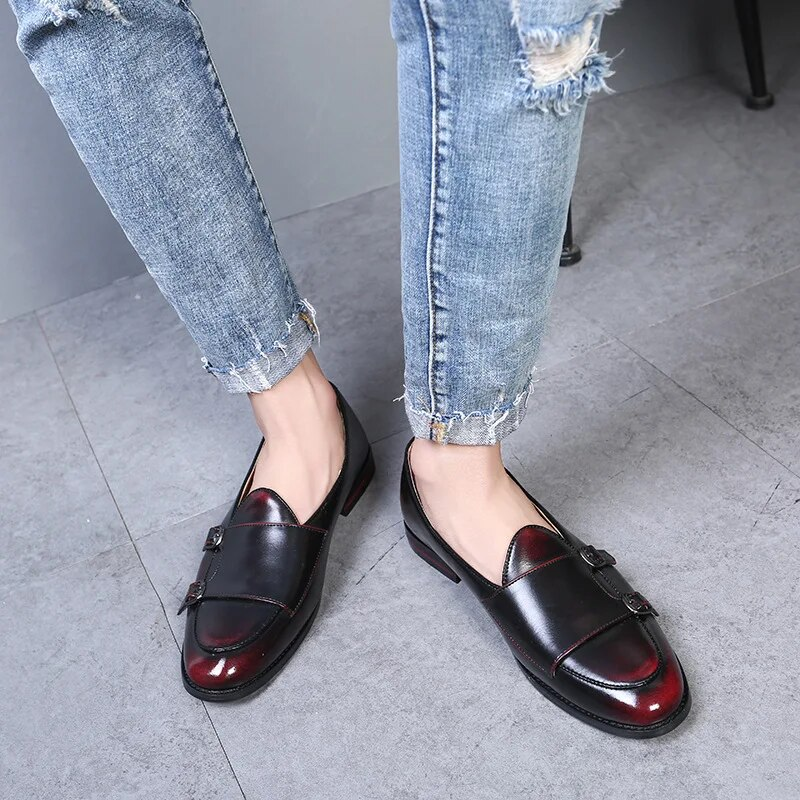 Herre Retro Patina Casual Skinnsko Trendy Spenne Fest Bryllupssko Herre Kjøresko Herre Mokkasiner Loafers EU Størrelser 37-48_voghion.com